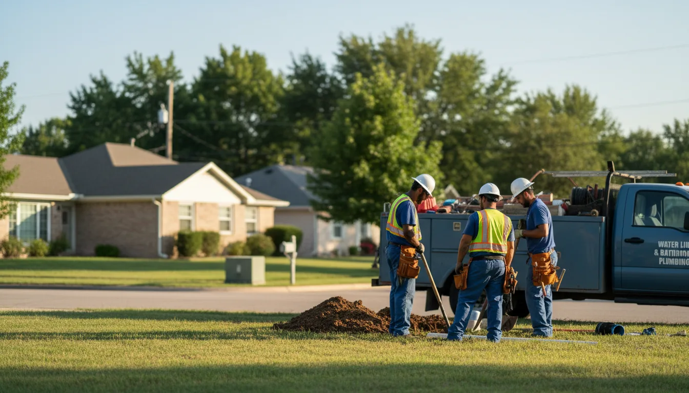 Residential water line and bathroom plumbing service in Jasper, IN